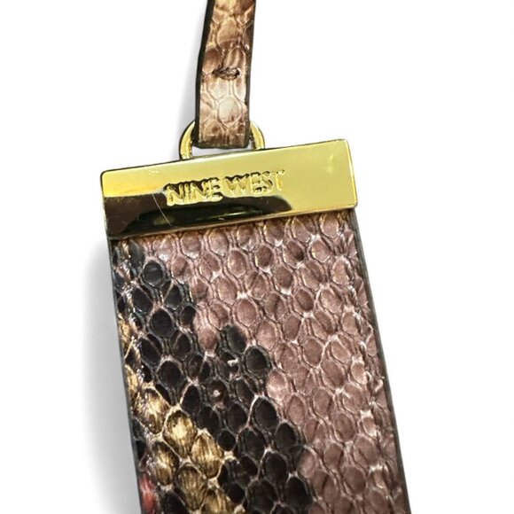 Nine West Snake Print Faux Leather Crossbody Bag With Adjustable Strap & Gold Ha - Picture 6 of 8
